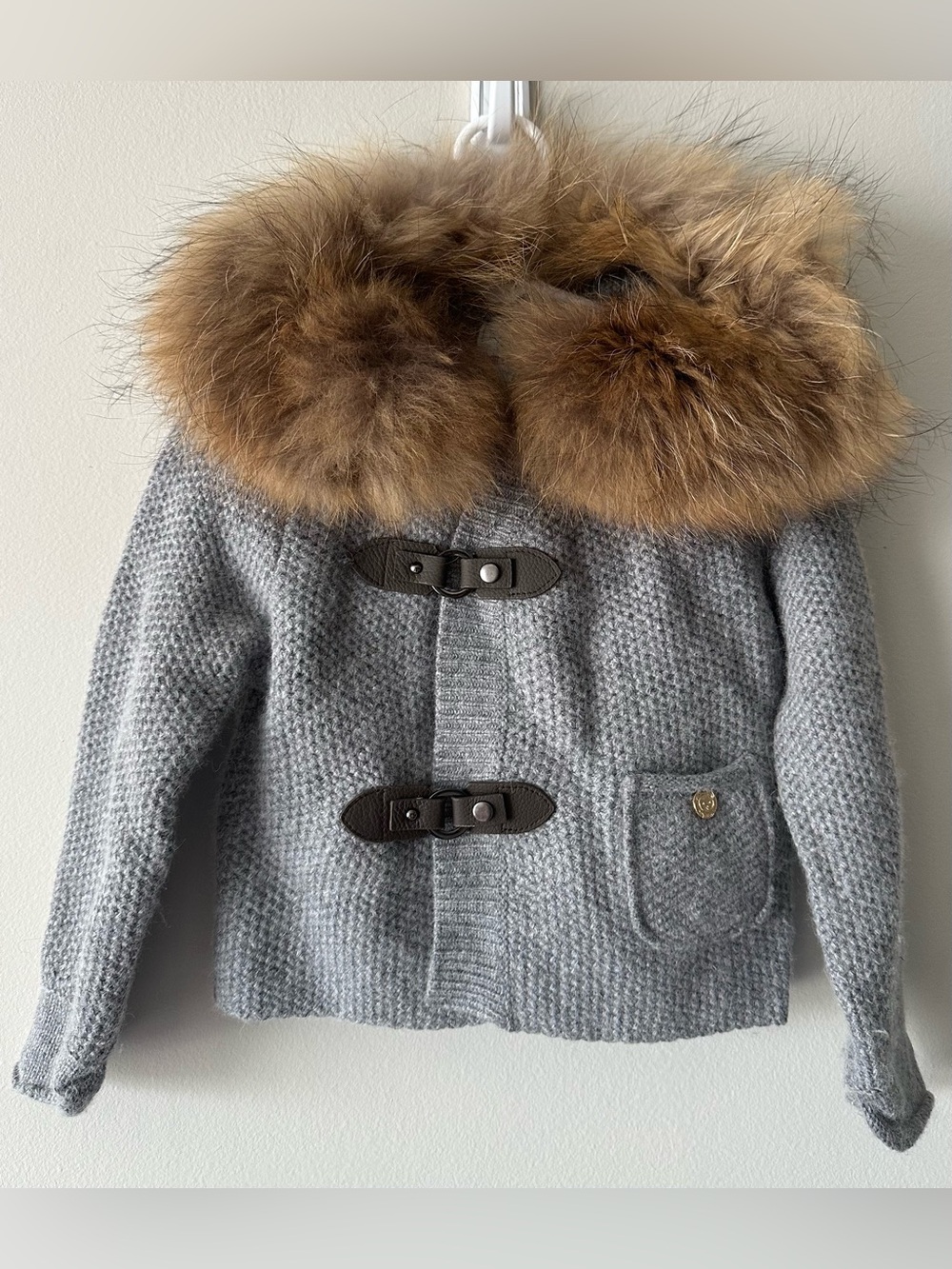 Petite Maison Kids Honeycomb Grey Cashmere Pram Coat w/Trim 2Y
